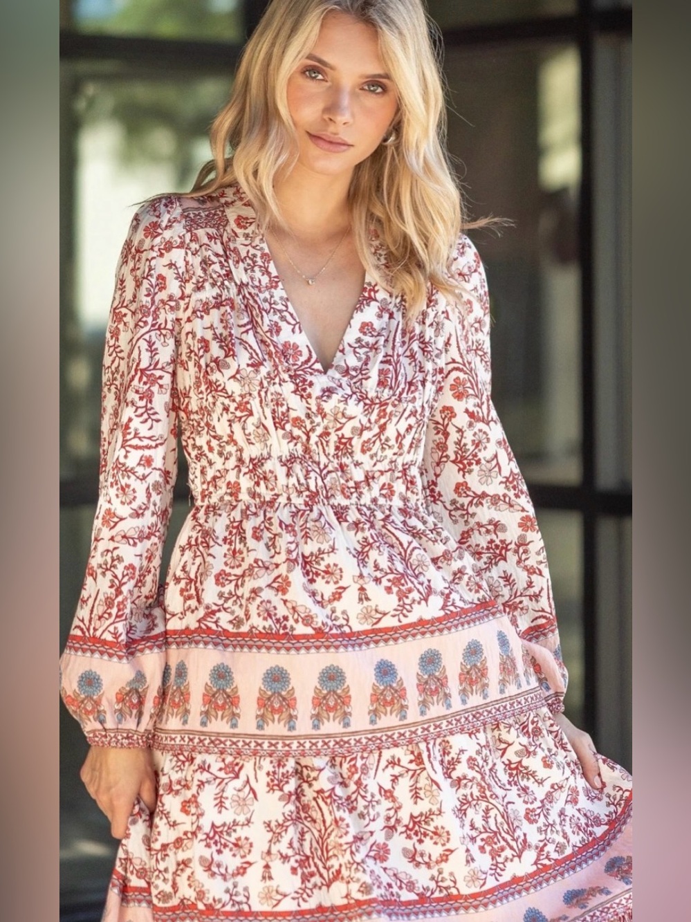 Strut & Bolt Border Print Midi Dress - Picture 2 of 5